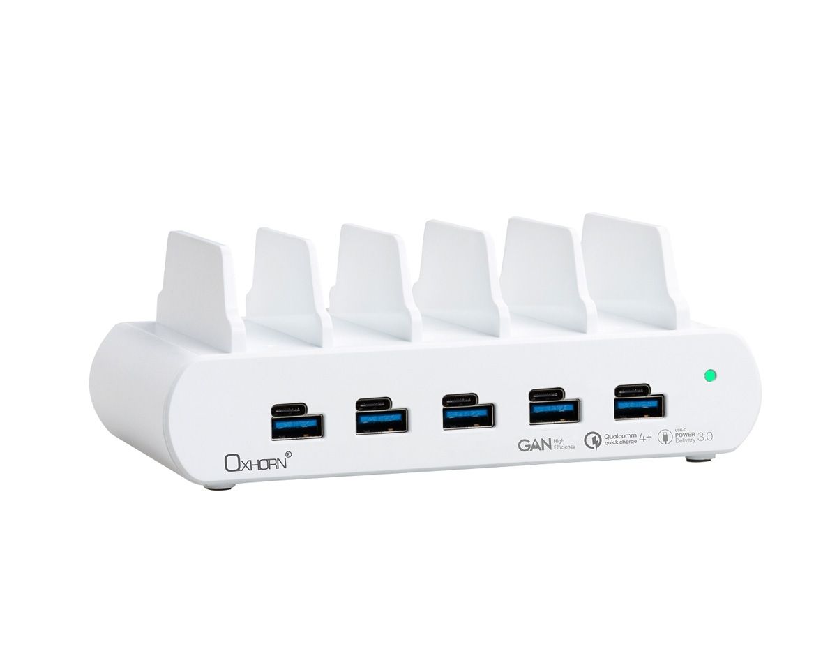 OXHORN NB-PD150D 150W GaN USB Charging Station 5 Port PD 3.0 QC Dock with Rack