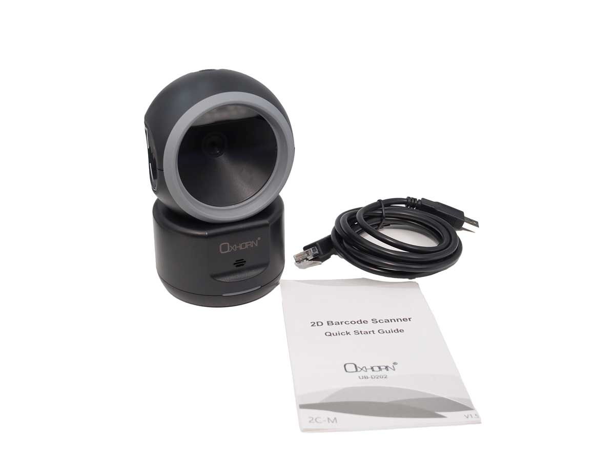 UB-D202 Desktop 2D Barcode Scanner, USB Plug and Play Setup, IP54