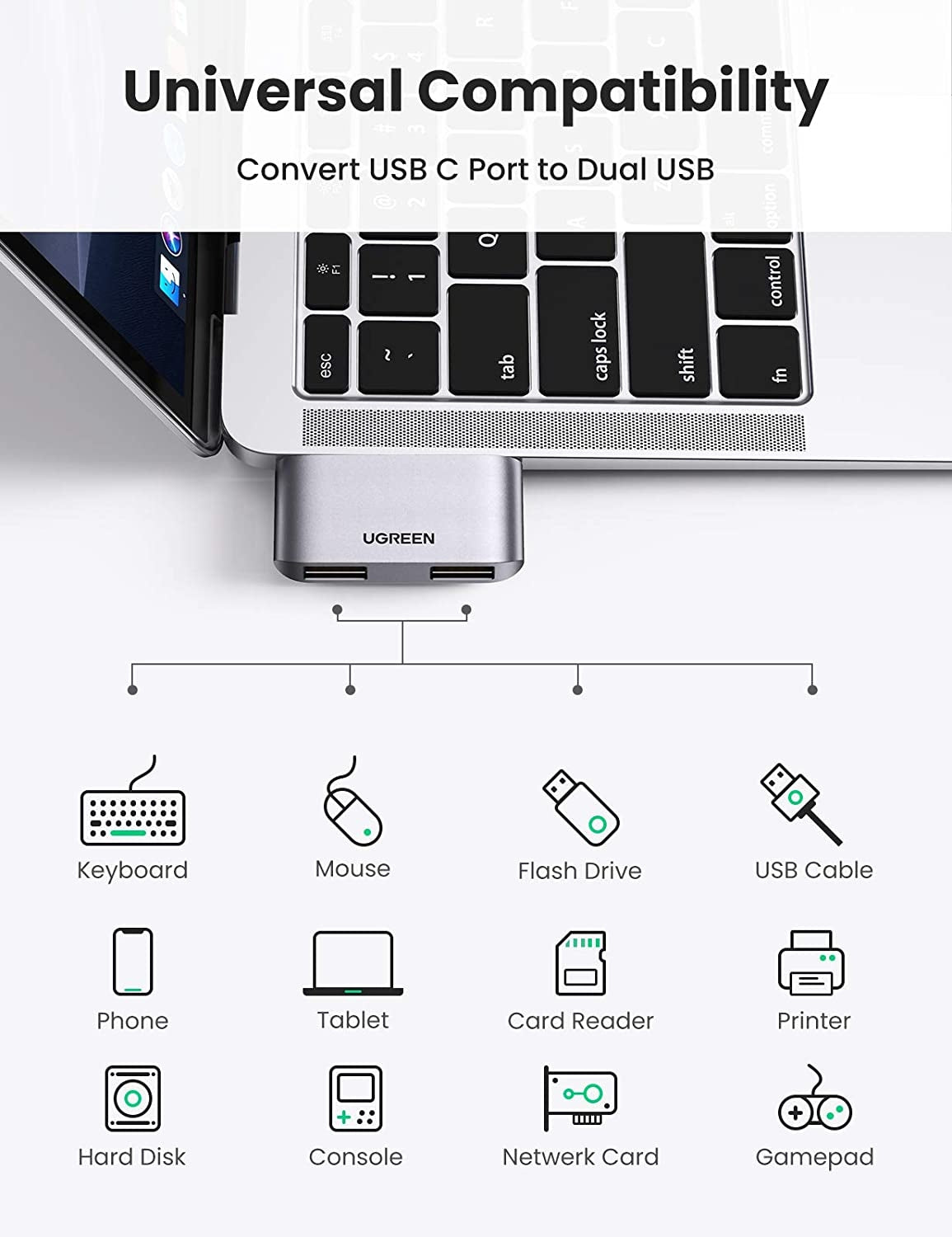 10912 USB-C to USB 3.0 x2 Adapter
