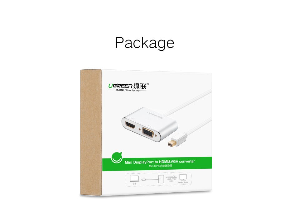 Mini DP to HDMI/VGA converter Silver (20421)