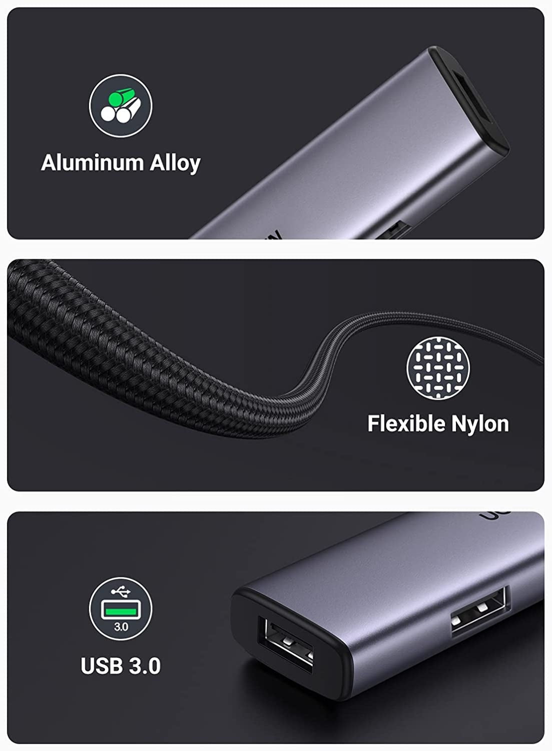 20805 USB 3.0 4-Port Hub with USB-C Power Port