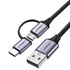 30875 2-in-1 USB-A to Micro USB / USB-C Cable 1m