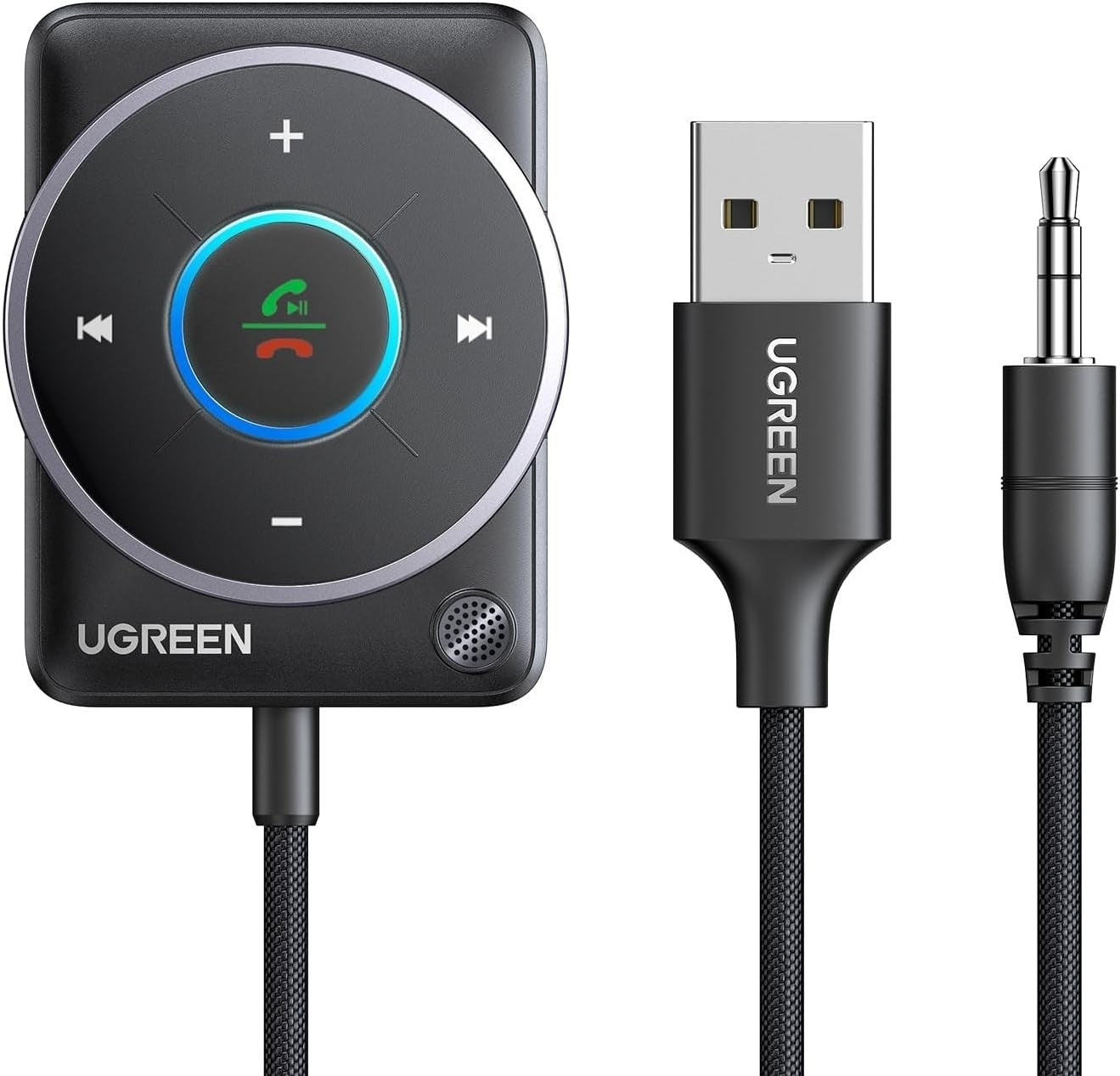 UGREEN 35002 Bluetooth 5.4 Aux Car Adapter Enhanced Connection & Noise Cancellation