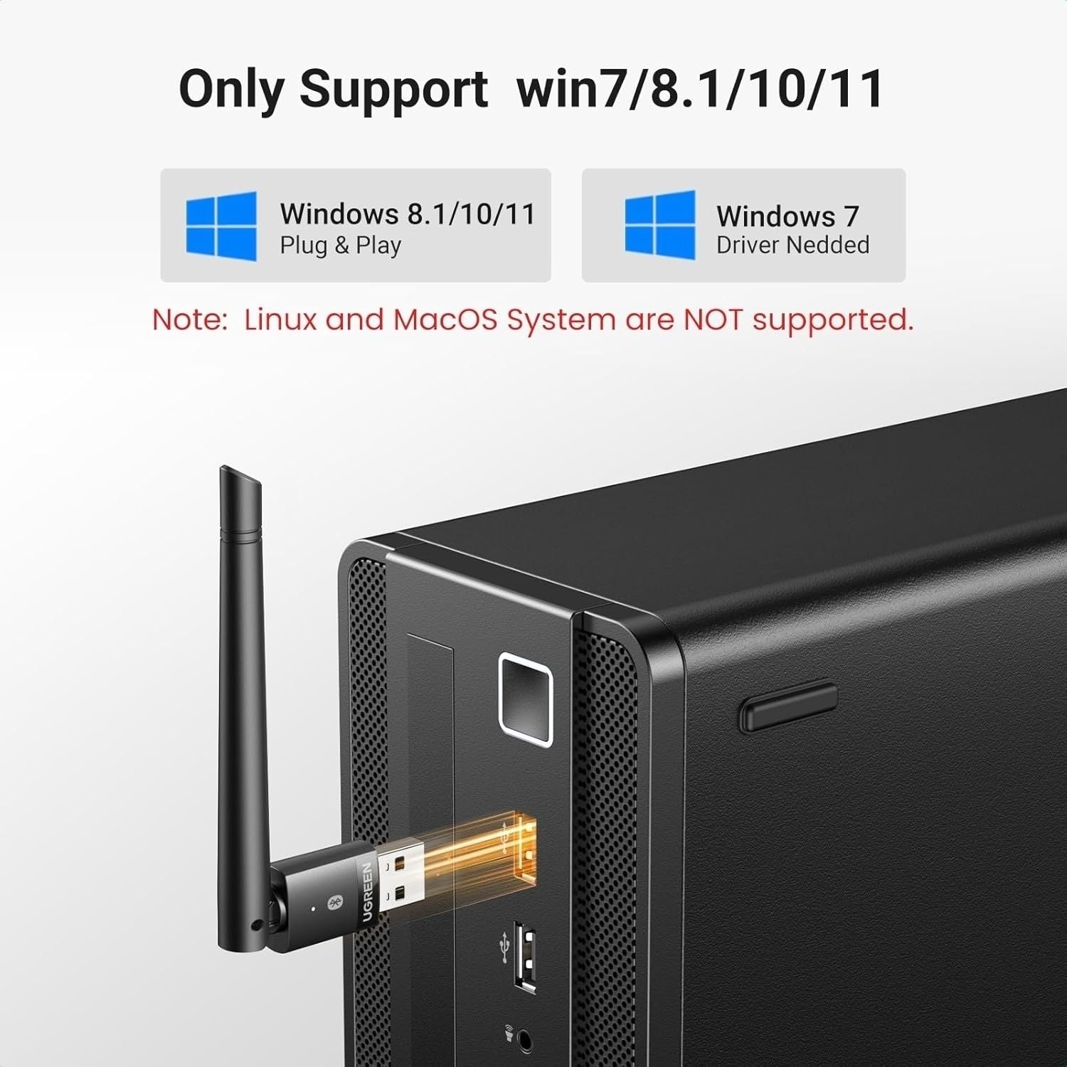 UGREEN 35059 Bluetooth 5.4 Adapter for PC, 120M Long Range USB Dongle