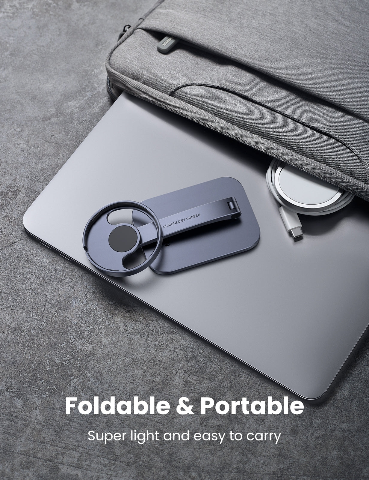 40290 Desk Adjustable and Foldable Aluminum Magsafe Charging Stand