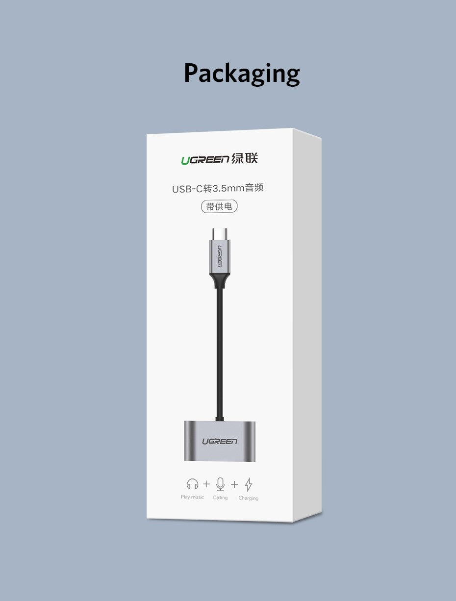 TypeC to 3.5mm Audio + TypeC Female Adapter Aluminium 50596