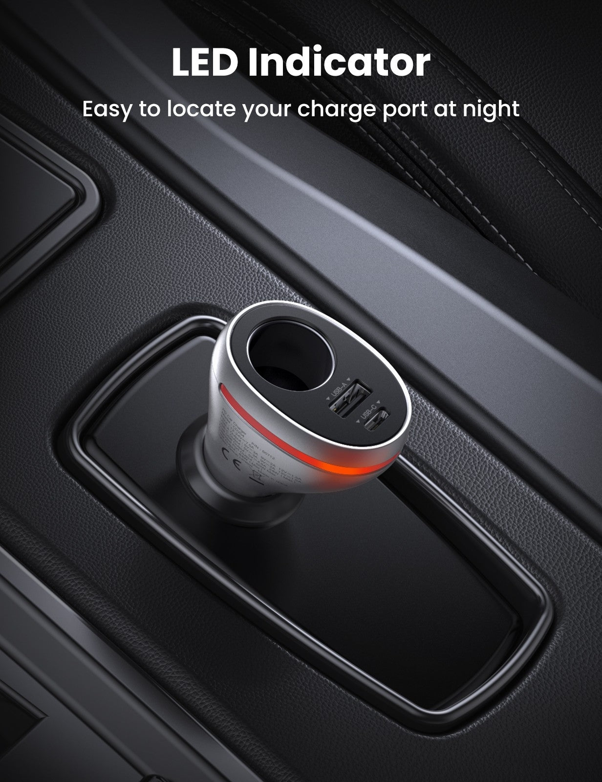 UGREEN 60712 84W Dual Port Car Charger (Space Grey)