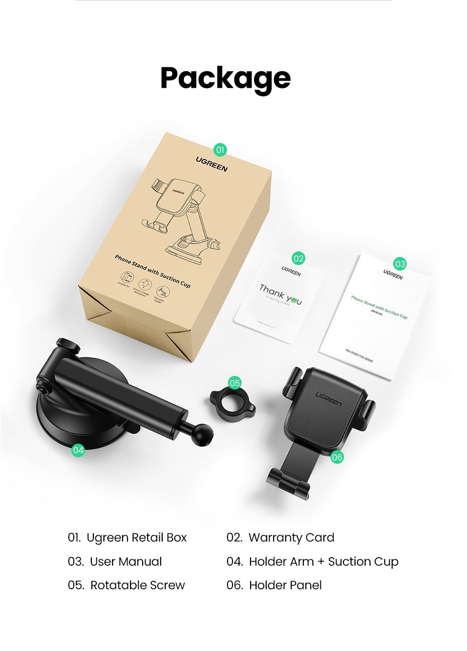 60990 Gravity Phone Holder with Suction Cup (Black)