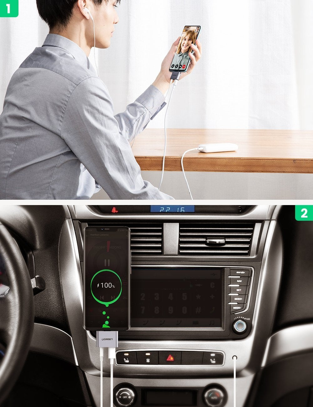 70312 2-in-1 USB C to C and 3.5mm Adapter