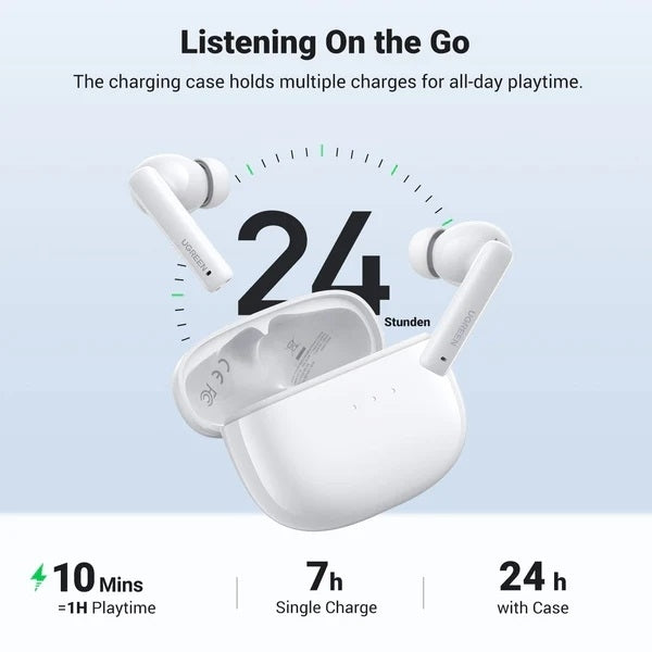 90206 HiTune T3 Active Noise-Cancelling Wireless Earbuds (White)