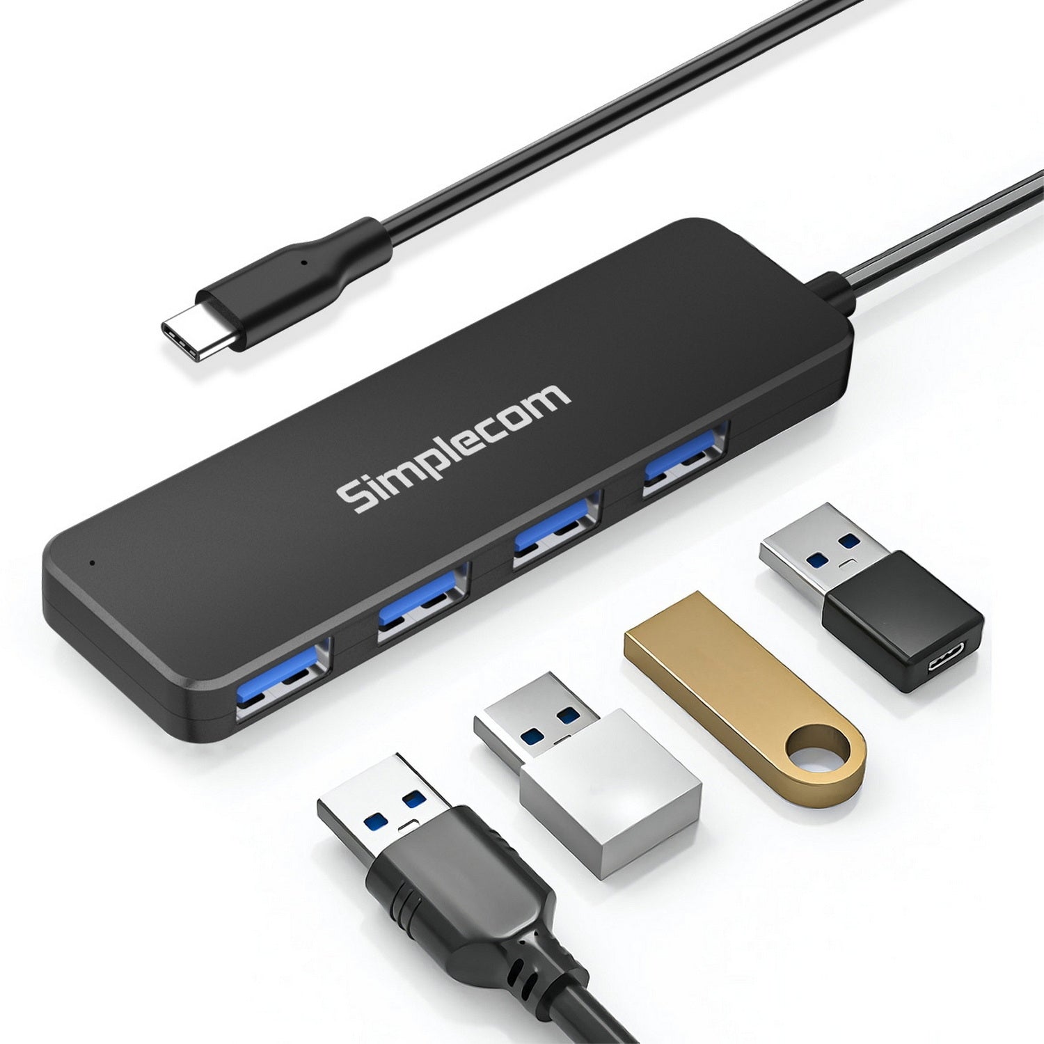 CH340 Compact USB-C to 4 Port USB-A Hub USB 3.2 Gen1