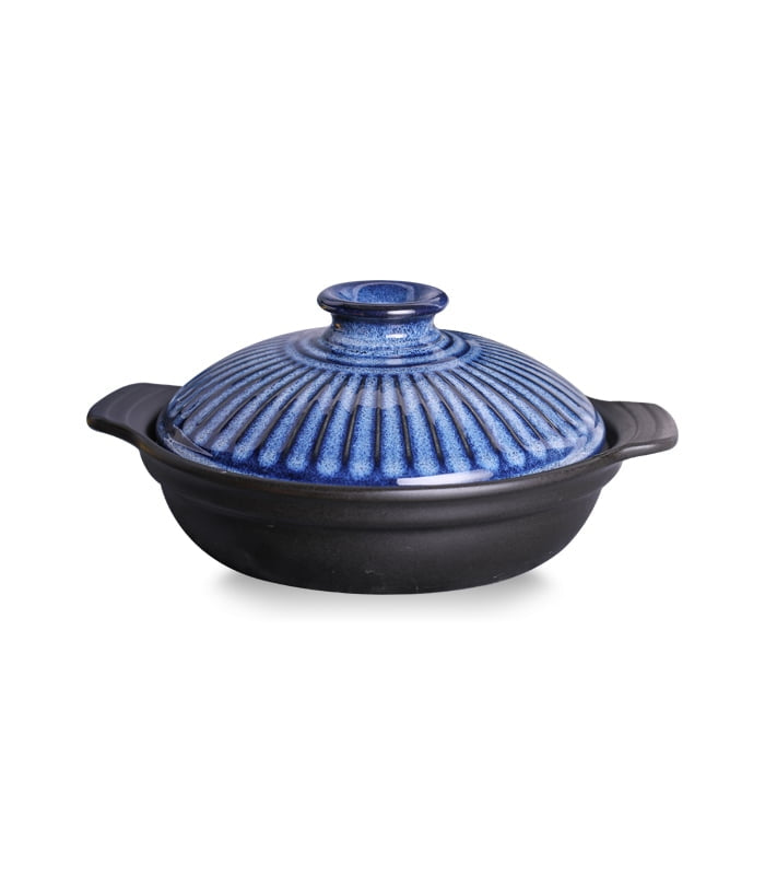 Color King 1600ml Stone Casserole with Lid PFOA Free Oven Microwave Safe Blue
