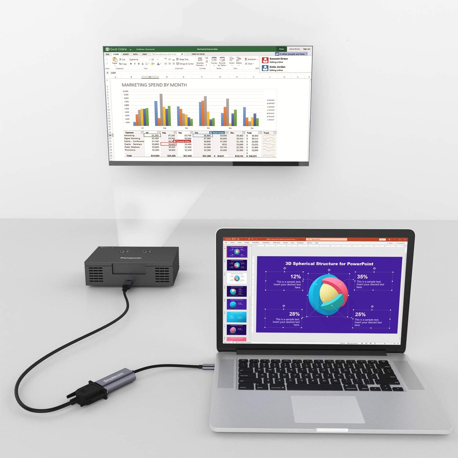 DA104 USB-C to VGA Adapter Full HD 1080p