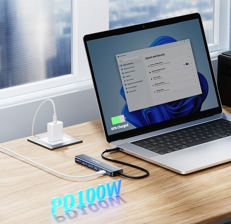 DS9901 6-in-1 USB-C Hub: 4K HDMI, 3x USB-A 3.0, USB-C x 1 100W PD x 1