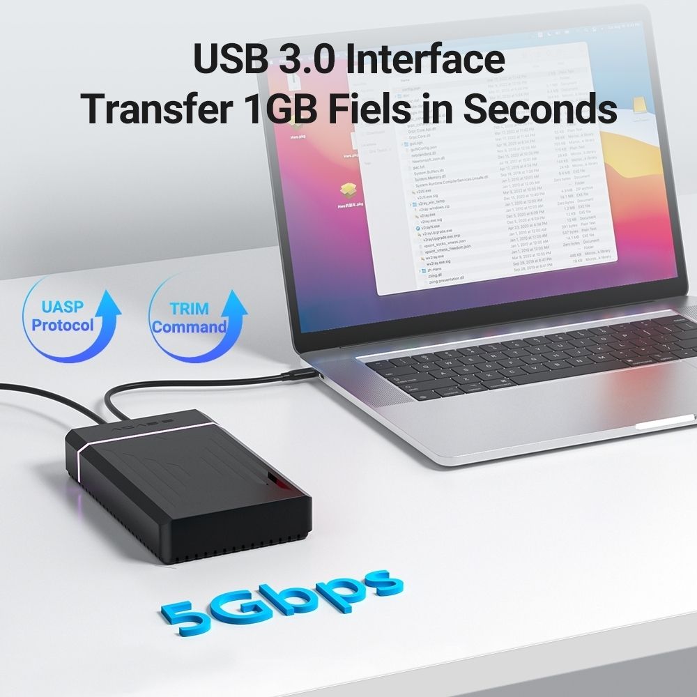 EC-5351C 3.5" SATA HDD Protocols Enclosure - USB3.2 Gen1 5Gbps Max 30TB with AC Power Supply