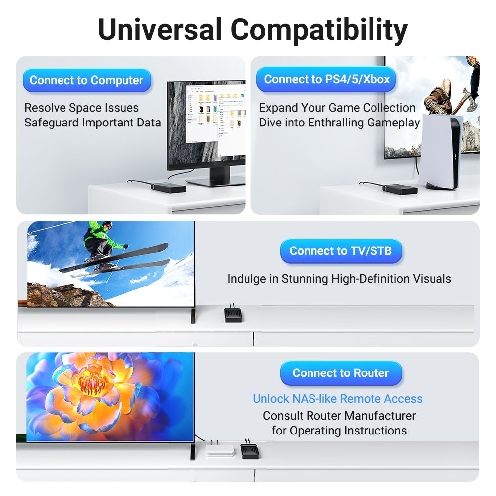 EC-5351C 3.5" SATA HDD Protocols Enclosure - USB3.2 Gen1 5Gbps Max 30TB with AC Power Supply