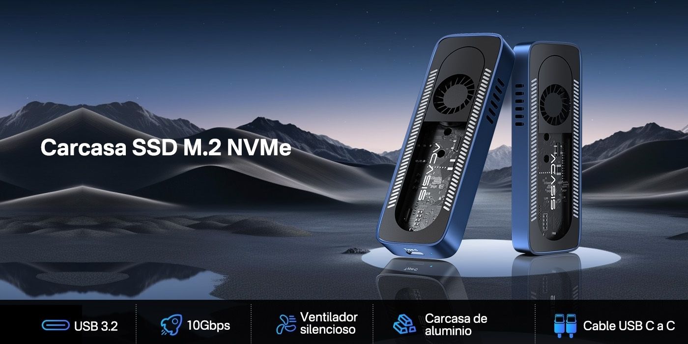 EC-6608AIR M.2 NVMe SSD Enclosure USB-C 10Gbps Cooling Fan Case