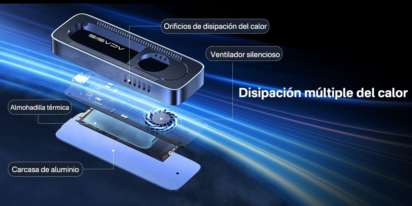 EC-6608AIR M.2 NVMe SSD Enclosure USB-C 10Gbps Cooling Fan Case