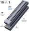 HS-716MG USB 3.2 Gen2 10Gbps 12V/8A 16 Port USB-A + On/Off Switch with AC Power Adapter for PC & Laptop