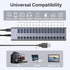 HS-716MG USB 3.2 Gen2 10Gbps 12V/8A 16 Port USB-A + On/Off Switch with AC Power Adapter for PC & Laptop