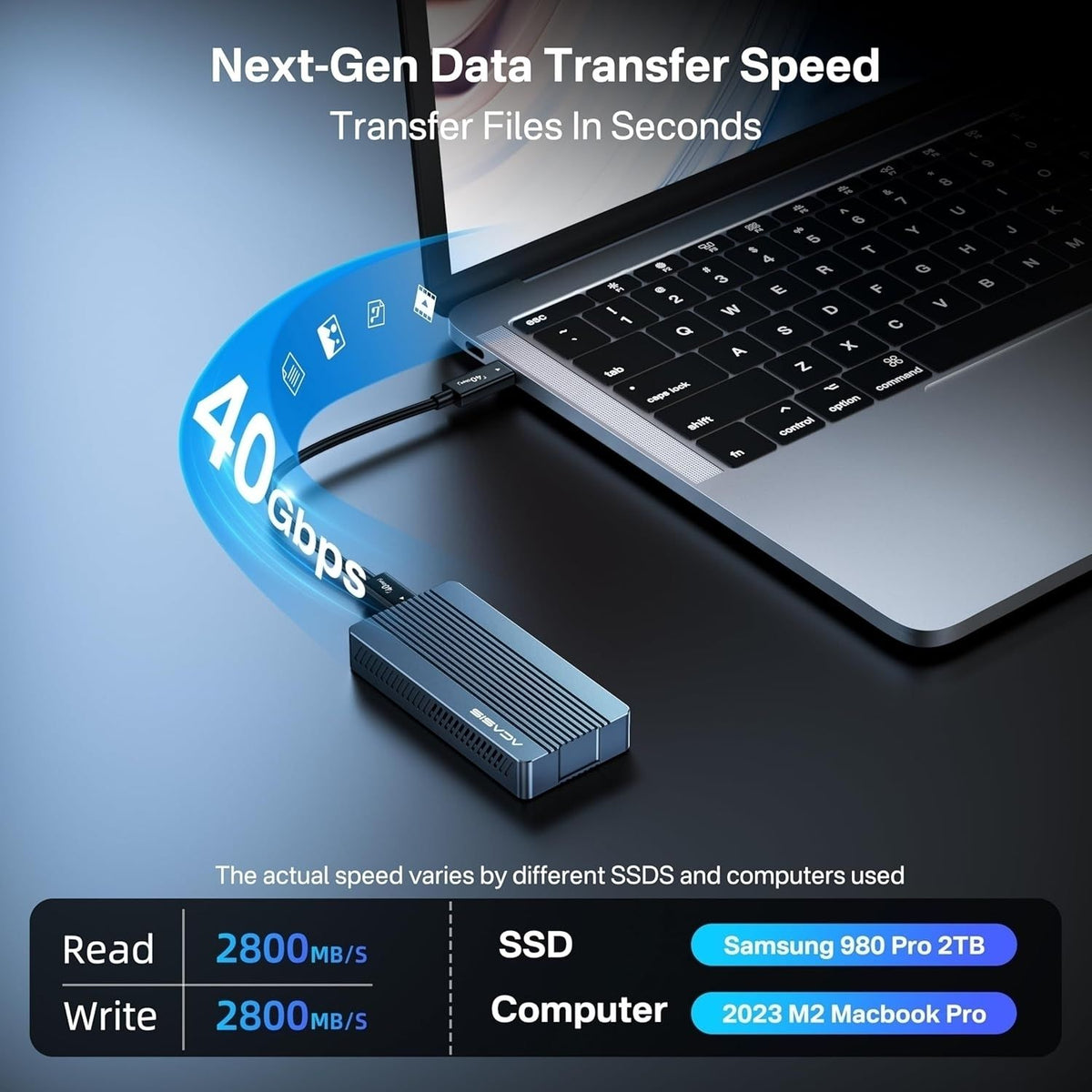 TBU405PRO USB4 NVMe M.2 SSD Enclosure 40Gbps 2280 w/ Cooling Fan