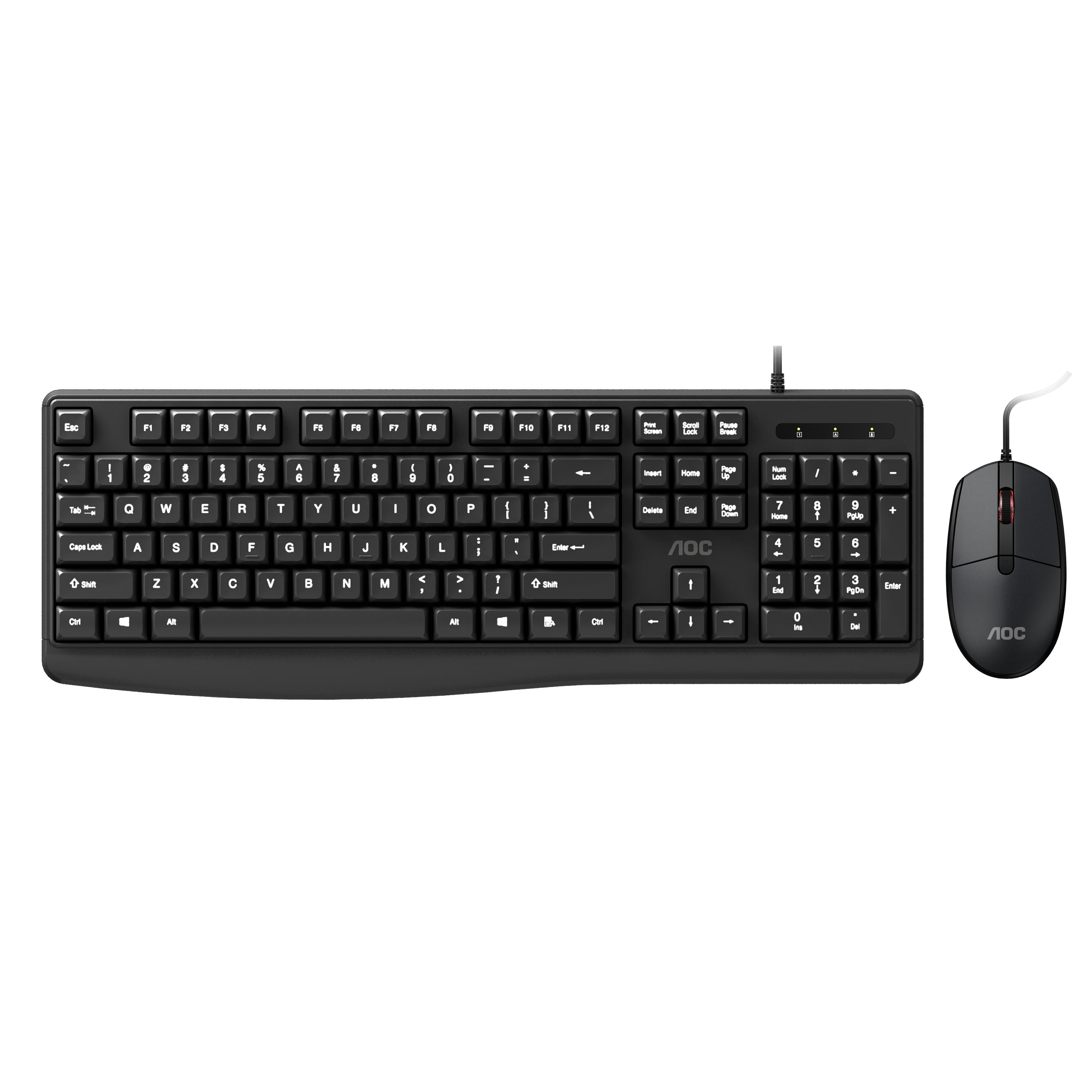 AOC KM170B Wired USB Keyboard and Mouse Combo Full Size Optical 1.5m Cable Black