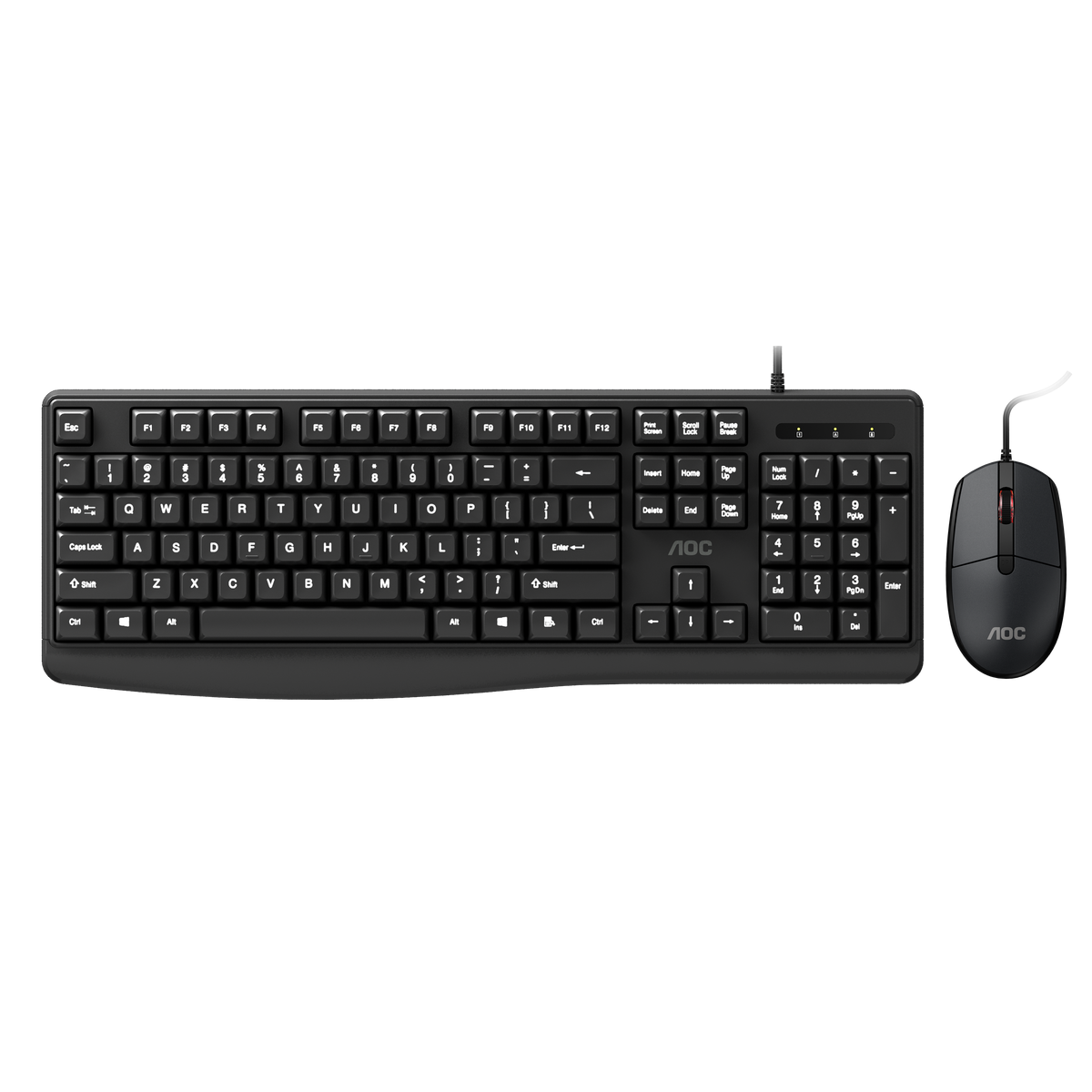 AOC KM170B Wired USB Keyboard and Mouse Combo Full Size Optical 1.5m Cable Black