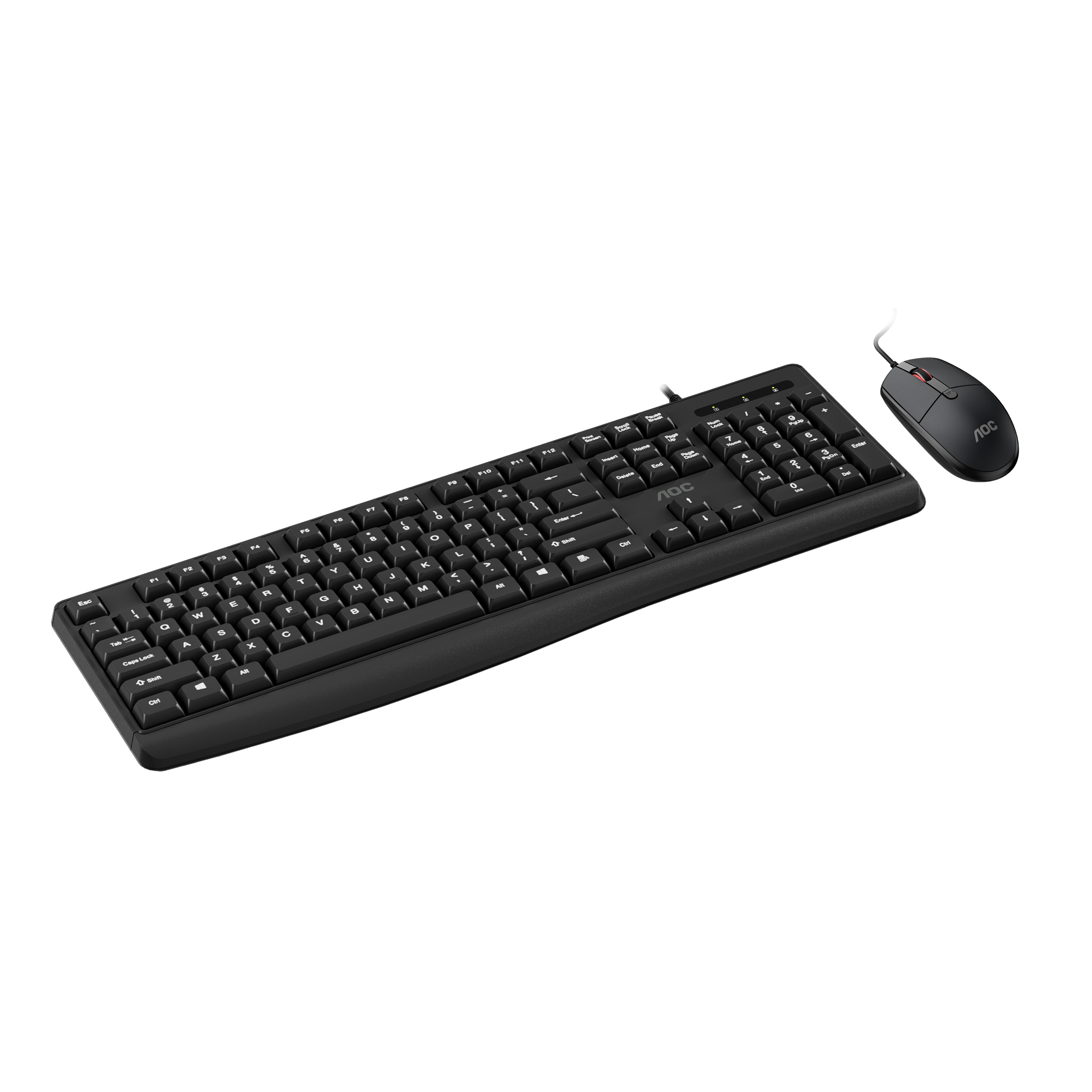 AOC KM170B Wired USB Keyboard and Mouse Combo Full Size Optical 1.5m Cable Black