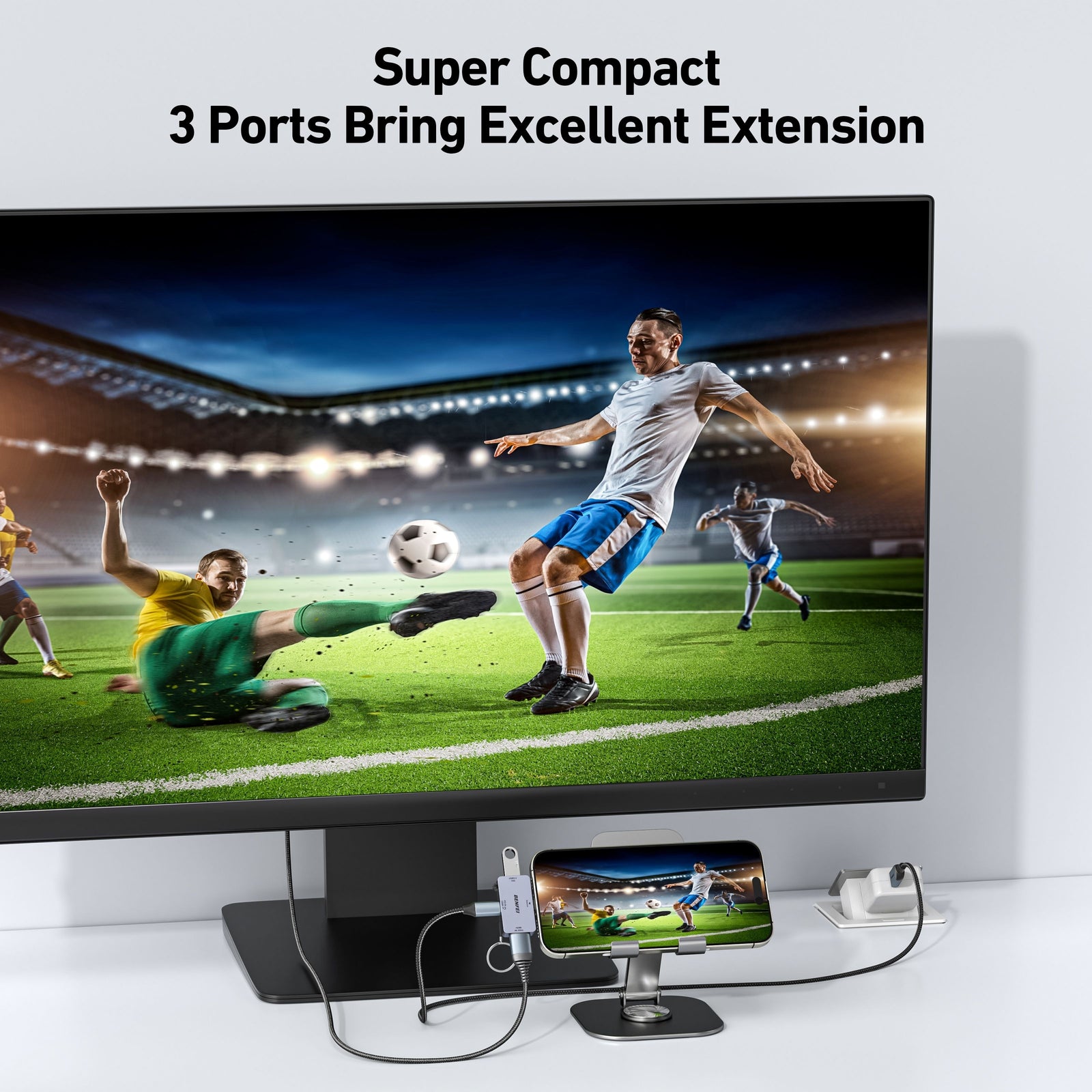 BENFEI 000391GY USB C to HDMI 4K@60Hz, 10Gbps USB-A, 100W Power Delivery