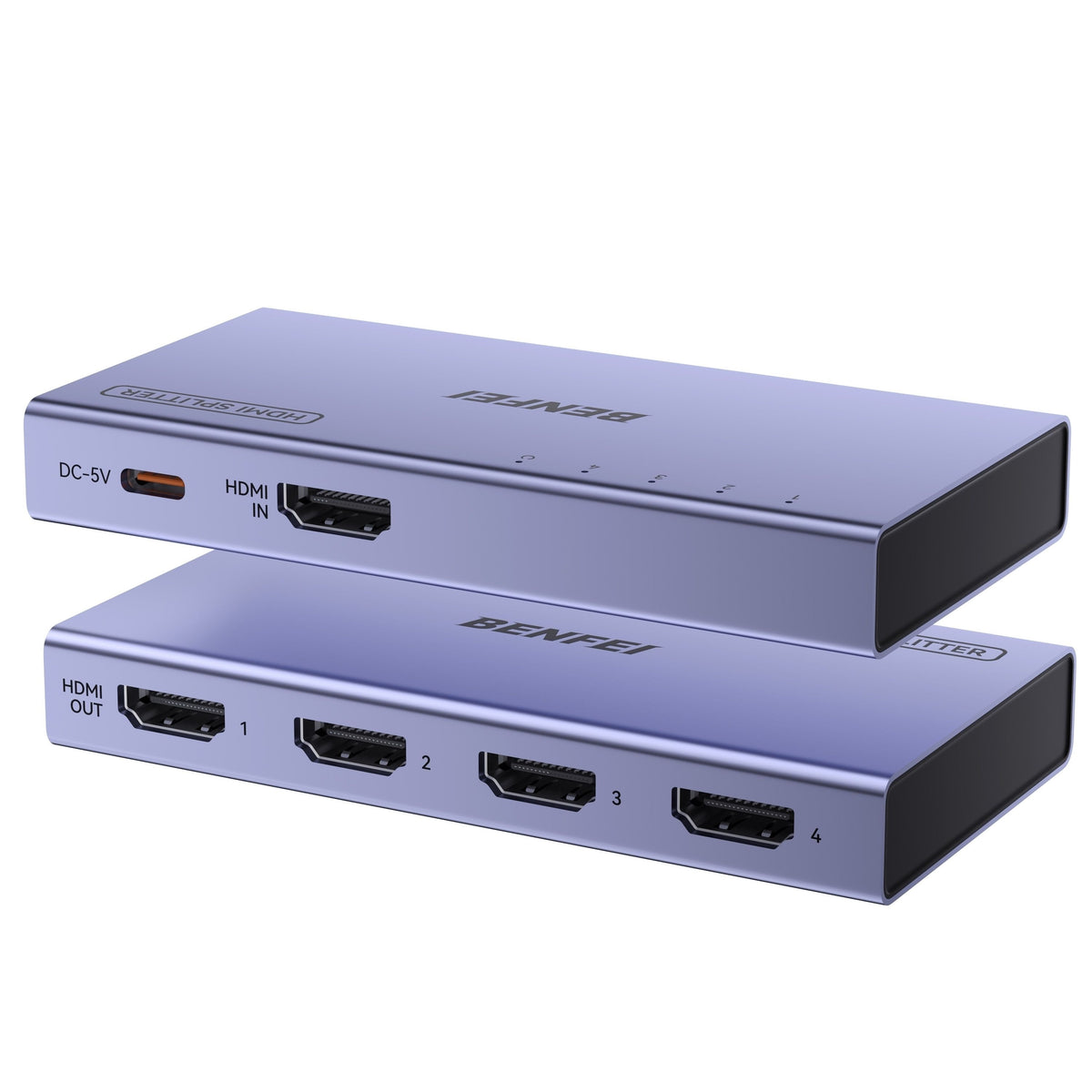 HDMI Splitter 1-In 4-Out, 4K@60Hz, 18Gbps, Aluminium Housing Set
