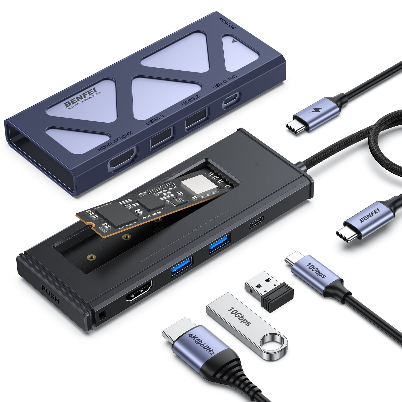 000389GY M.2 NVMe Enclosure with USB-C Hub