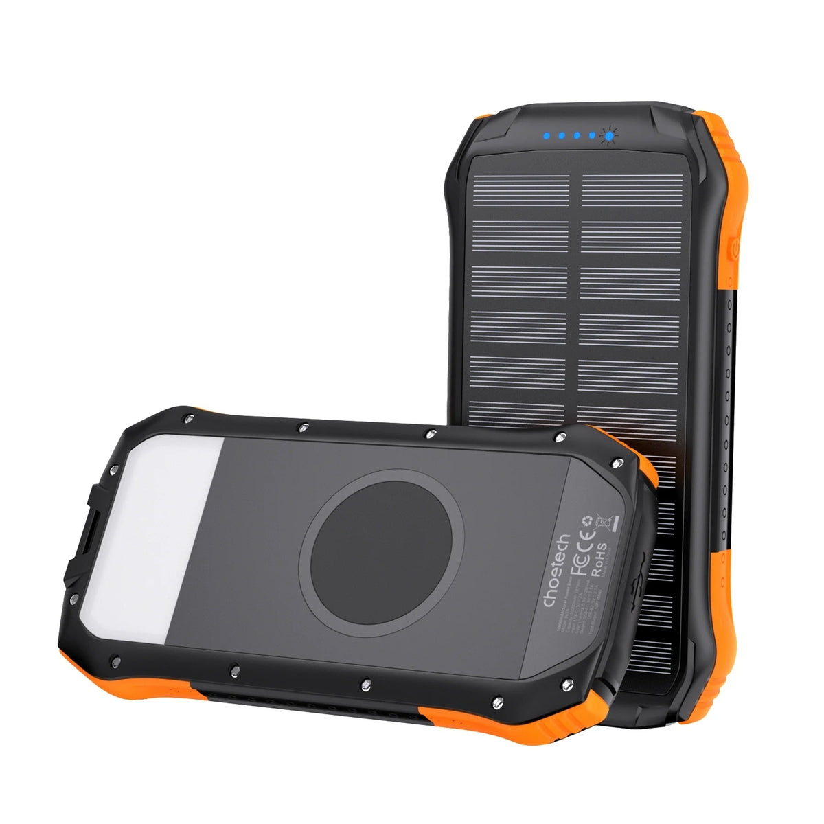 CHOETECH B658 10000mAh Solar Power Bank Waterproof Qi Wireless LED Torch Camping