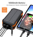 CHOETECH B658 10000mAh Solar Power Bank Waterproof Qi Wireless LED Torch Camping