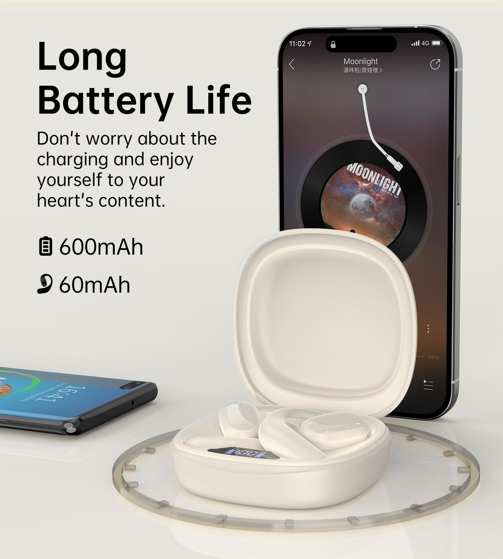 BH-T25 OWS Painless New Concept Bluetooth Earbuds V5.3 TWS White