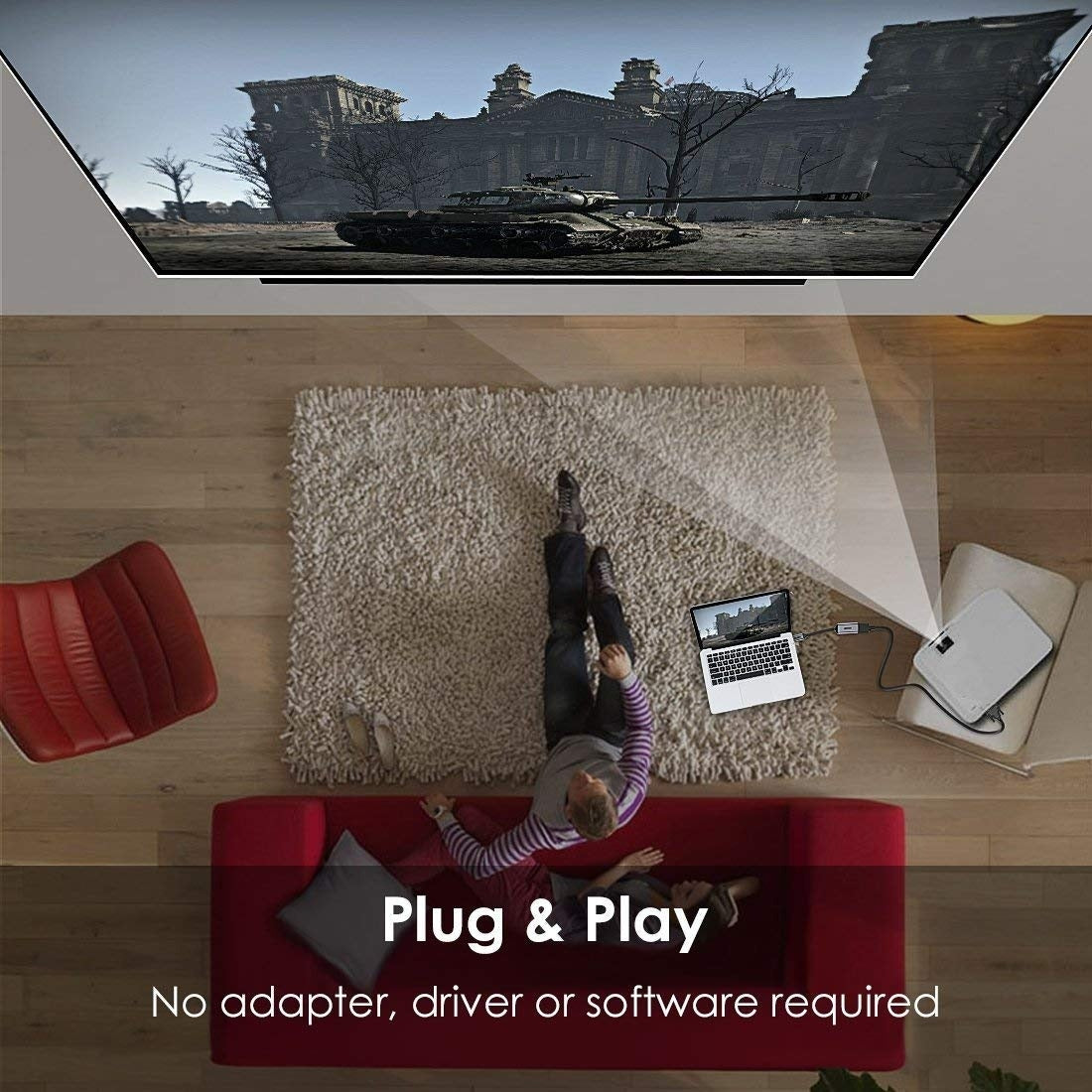 HUB-H10 USB-C To HDMI Braided Cable Adapter