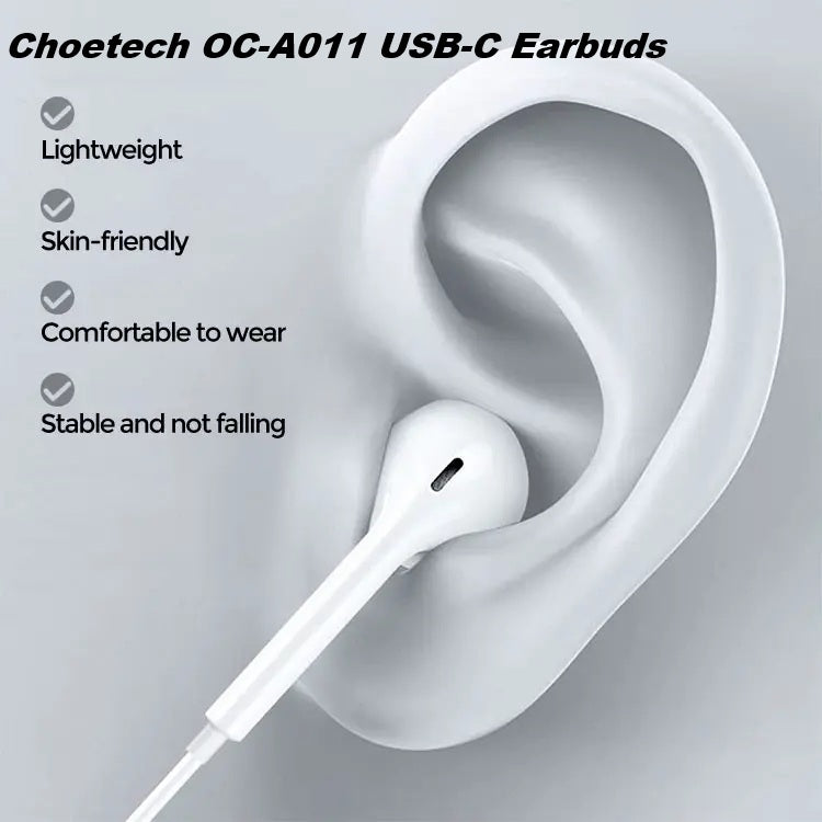 OC-A011 USB-C In-Ear Headphones 1.2m - White