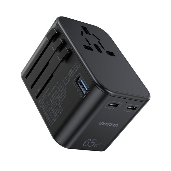 Choetech PD5009 65W GaN PD Travel Wall Charger, 3 Ports, Fast Charge Set