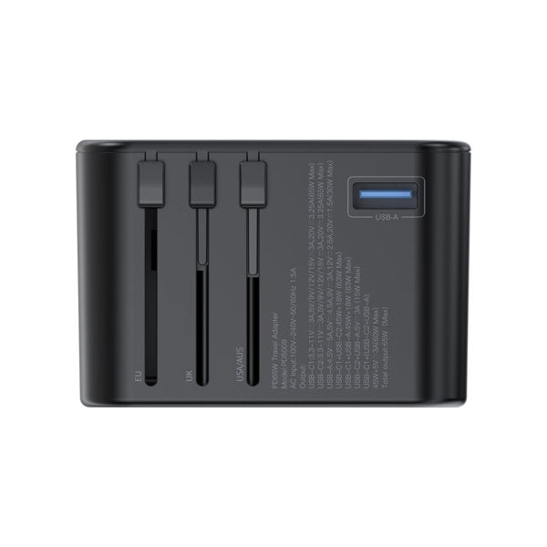 Choetech PD5009 65W GaN PD Travel Wall Charger, 3 Ports, Fast Charge Set