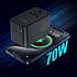 CHOETECH PD5022 70W EU/US/AUS/UK Travel Adapter with Built-in USB-C Cable - Black