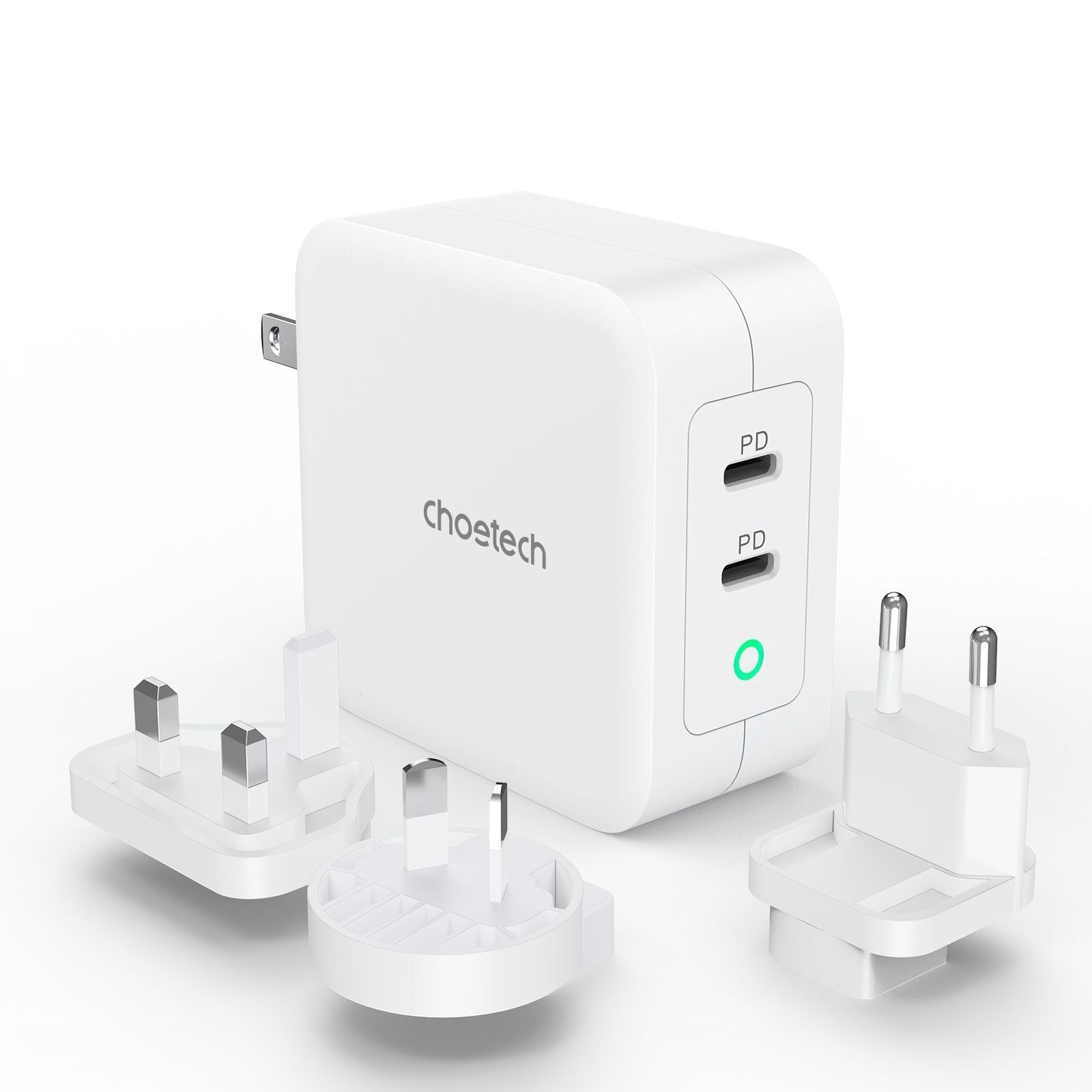 PD6008  GAN Dual Type-C 100w Travel Charger (US/EU/UK/AU)