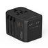PD6045 GaN Tech 2C+2A 45W Travel Adapter with US EU UK AU Plugs Black