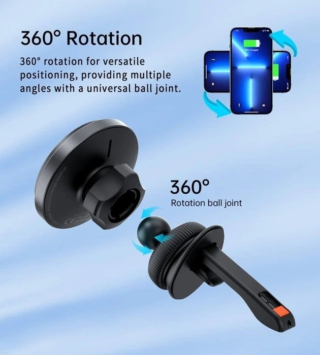 CHOETECH T205-F 15W Magnetic Car Charger Holder with LED Light PC housing