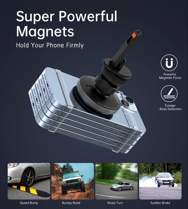CHOETECH T205-F 15W Magnetic Car Charger Holder with LED Light PC housing