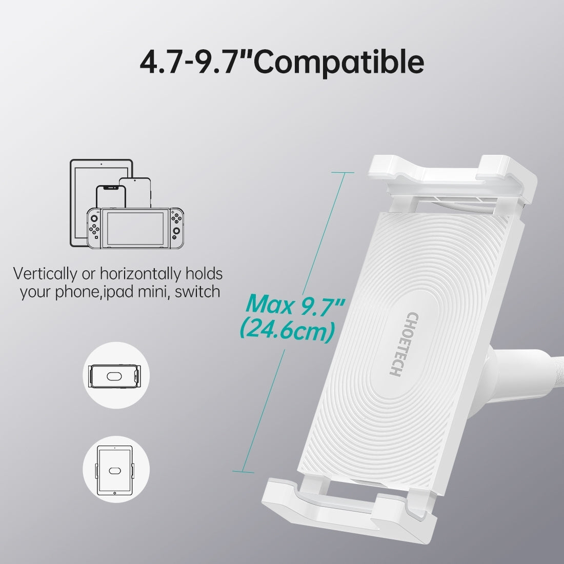 T584-F 2-in-1 15W Phone Mount with Fast Wireless Charger (for 4-7 inch)