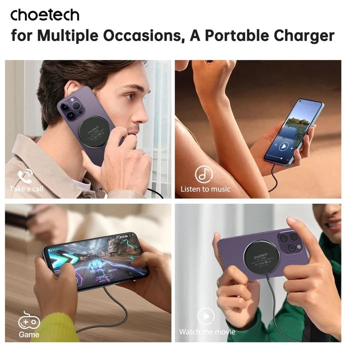 T697-F 15W/7.5W/5W magnetic charger for iPhone, Air Pods and more 1.5M Black