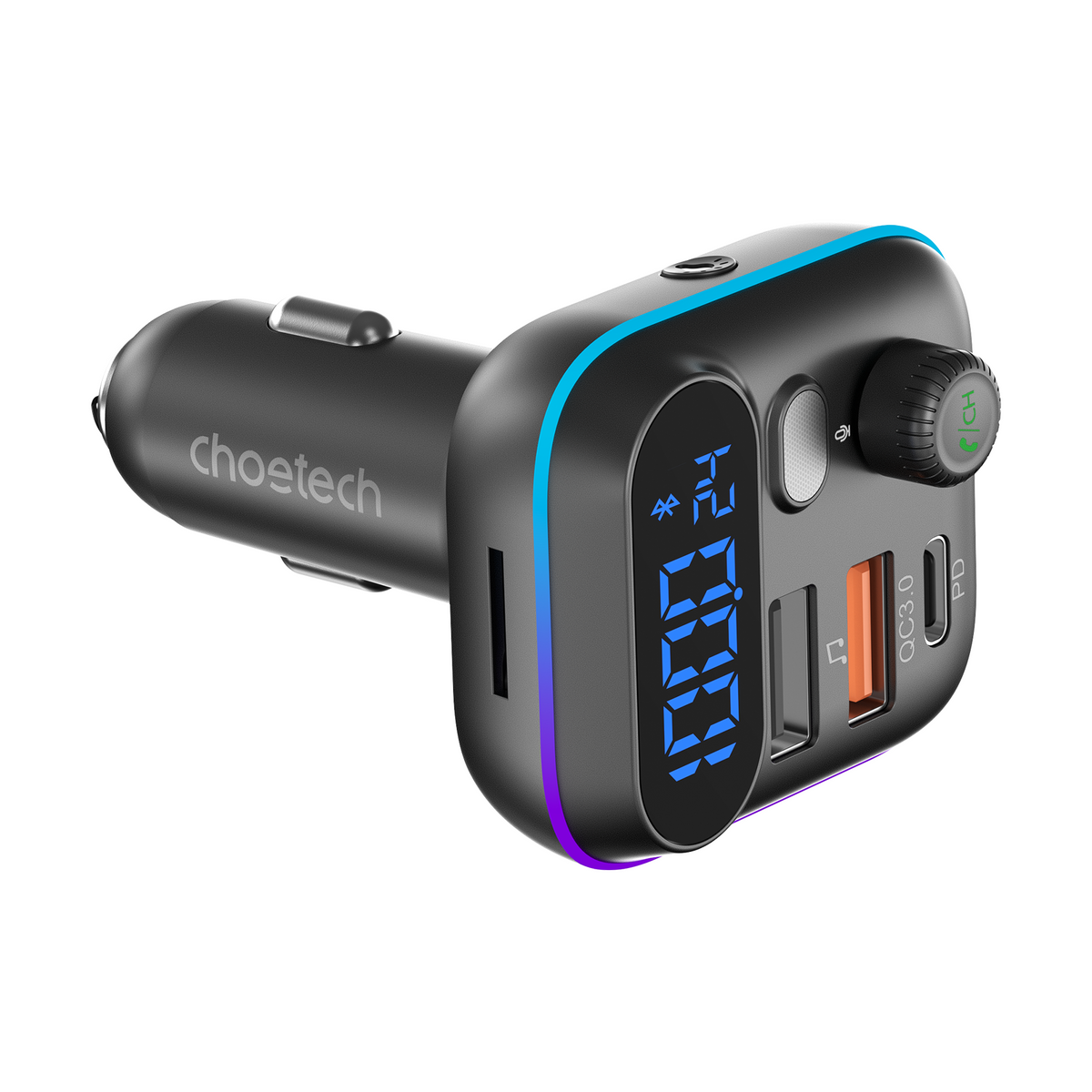 CHOETECH TC0050 Bluetooth 5.3 FM Transmitter Car Charger 36W PD USB-C Hands-Free