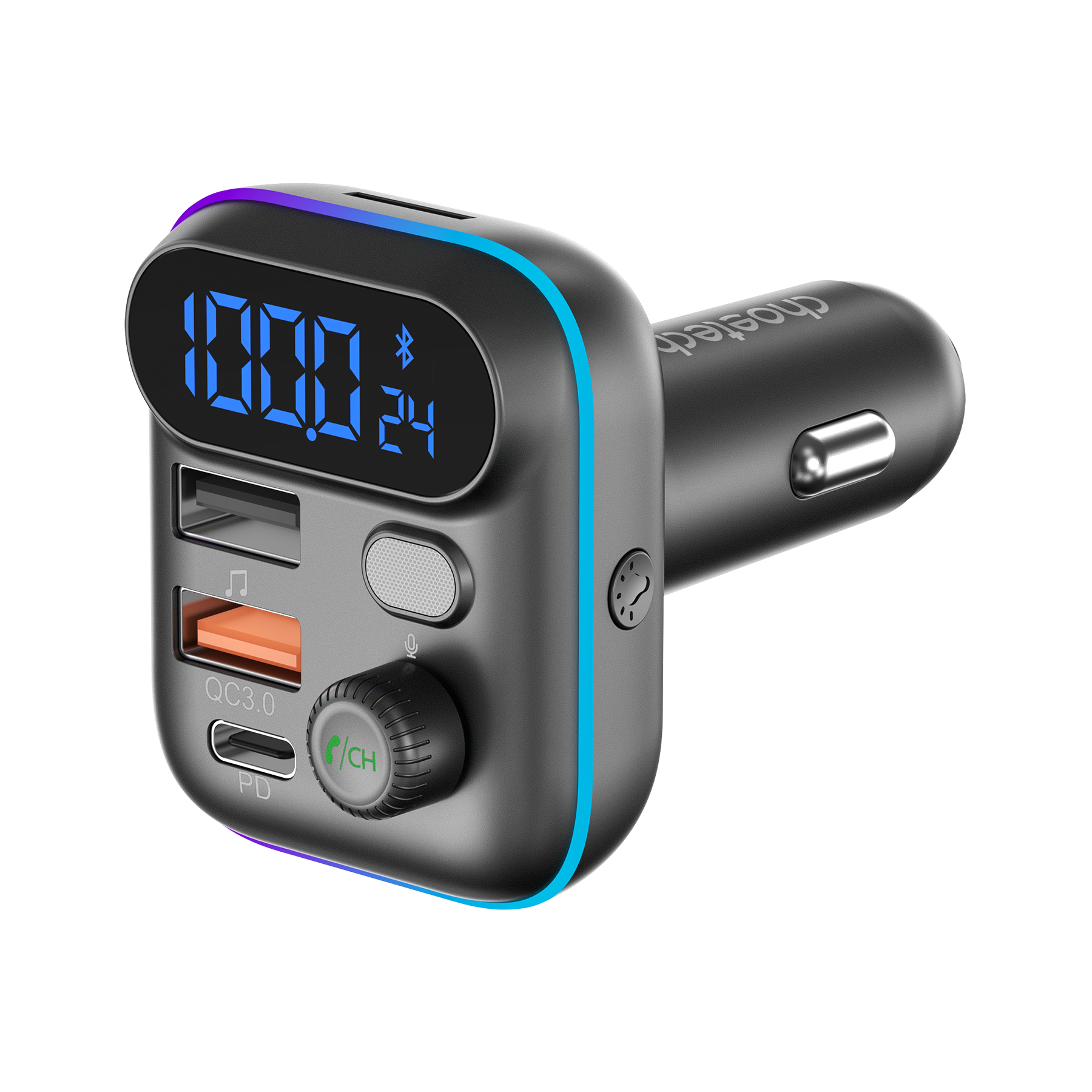 CHOETECH TC0050 Bluetooth 5.3 FM Transmitter Car Charger 36W PD USB-C Hands-Free
