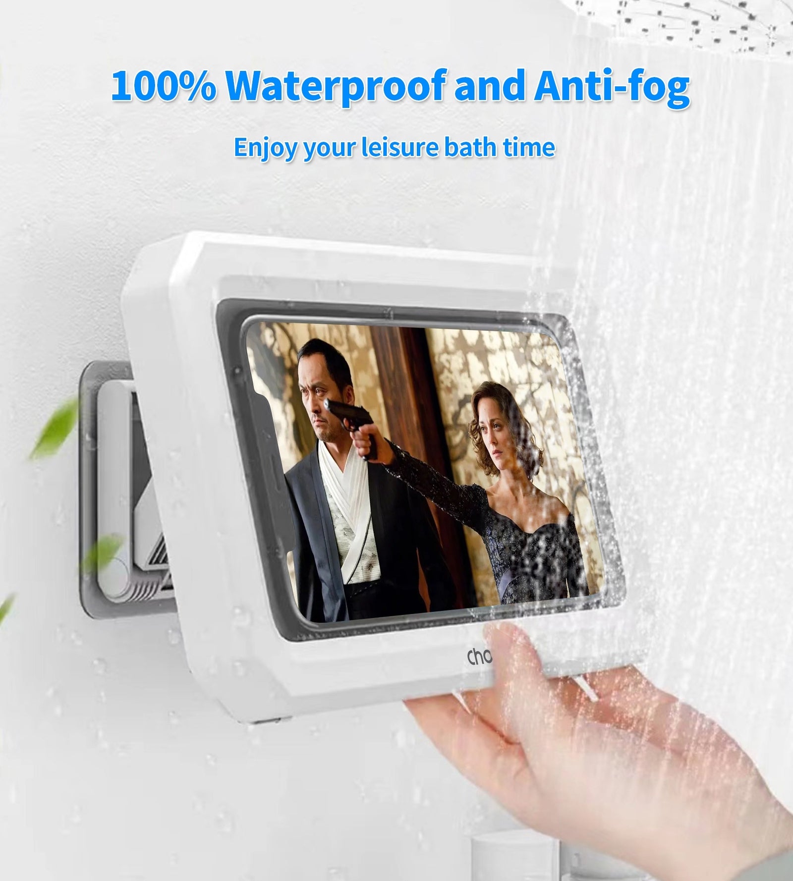 WPC008 Bathroom Waterproof Phone holder (up to 6.7-inch) White