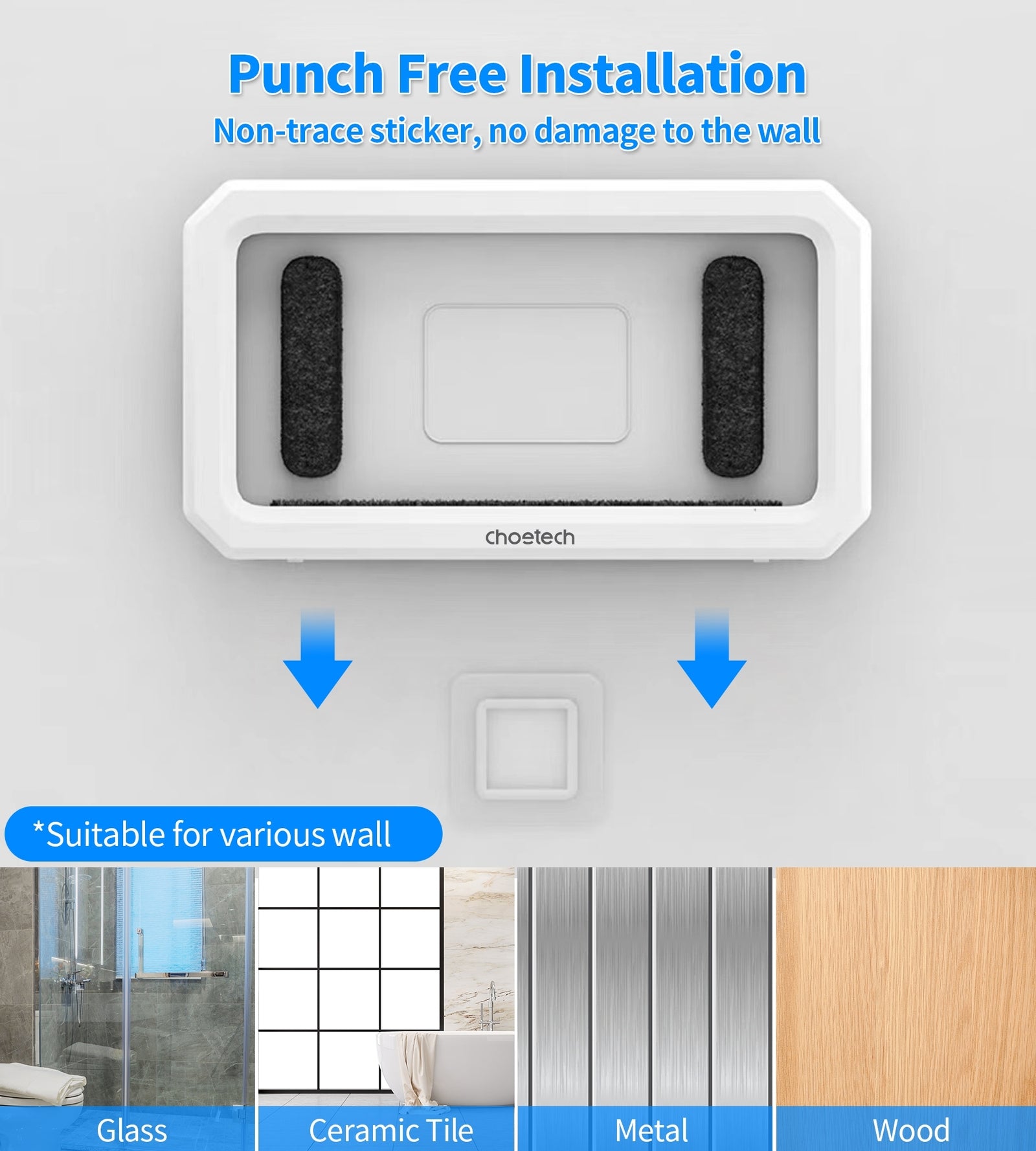 WPC008 Bathroom Waterproof Phone holder (up to 6.7-inch) White