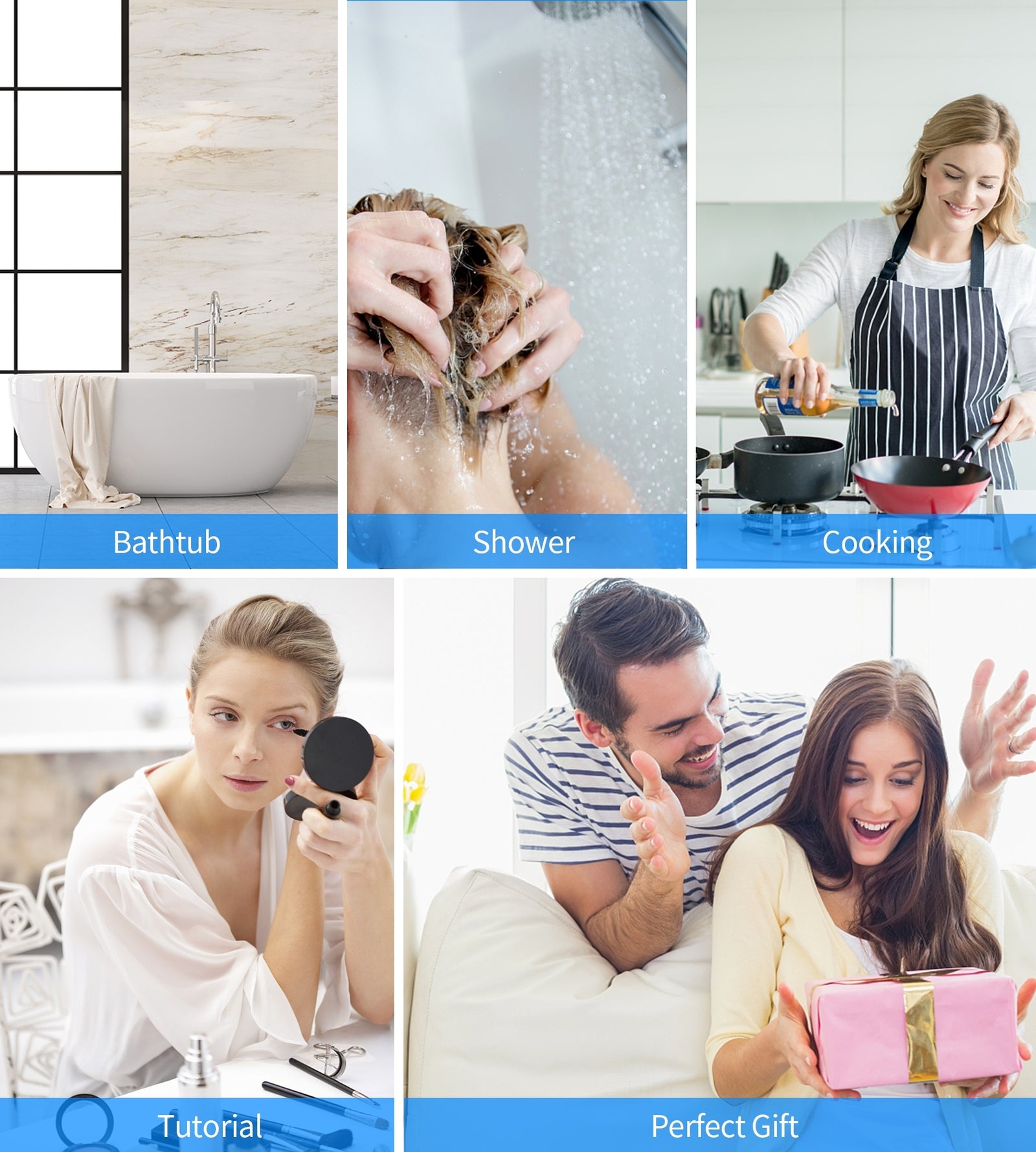 WPC008 Bathroom Waterproof Phone holder (up to 6.7-inch) White